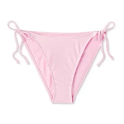 Women's Side-Tie Scoop Front High Leg Cheeky Bikini Bottom - Wild Fable™ Light Pink Lurex -Wild Fable GUEST 988fed45 2a75 4d31 ad99 190ef987fa51