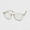 Women's Crystal Round Blue Light Filtering Glasses - Wild Fable™ Clear