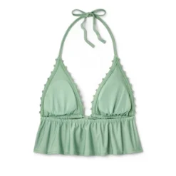 Women's Crochet Tie-Front Longline Bikini Top - Wild Fable™ Soft Green -Wild Fable GUEST 9983ebdf 3d58 4e7c 8588 1970fff3ed7f