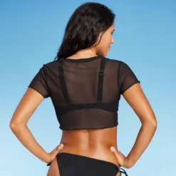 Women's Mesh Cover Up Short Sleeve Crop Top - Wild Fable™ -Wild Fable GUEST 9a766f08 5147 4671 a735 983c55f73073