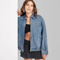Women's Boxy Zip-Up Denim Jacket - Wild Fable™ Blue Denim 6 Women's Boxy Zip-Up Denim Jacket - Wild Fable™ Blue Denim -Wild Fable GUEST a8b348ff 50a1 4816 8b03 50879dd91262