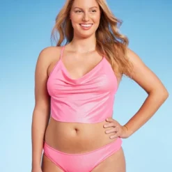 Women's Cowl Neck Longline Bralette Bikini Top - Wild Fable™ Pink Shine -Wild Fable GUEST a8d93a97 e304 41c3 8490 f8d019db0d5c