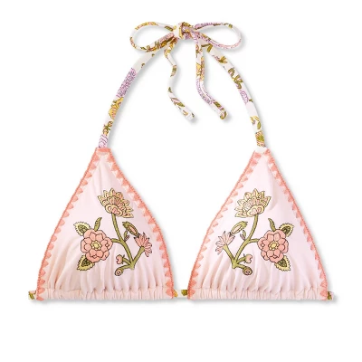 Women's Embroidered Detail Triangle Bikini Top - Wild Fable™ Multi Floral Print 5 Women's Embroidered Detail Triangle Bikini Top - Wild Fable™ Multi Floral Print - Image 5