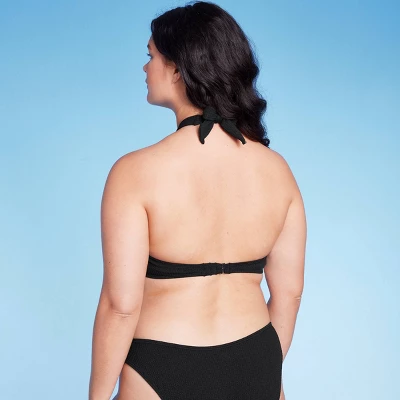 Women's Cross Front Pucker Textured Halter Bikini Top - Wild Fable™ 4 Women's Cross Front Pucker Textured Halter Bikini Top - Wild Fable™ - Image 4