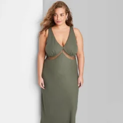 Women's Lace Detail Slip Midi Dress - Wild Fable™ -Wild Fable GUEST b3651f3d 96ef 4ab7 b9a2 3bdcef7beb46