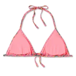 Women's Crochet Trim Triangle Bikini Top - Wild Fable™ Pink Floral Print -Wild Fable GUEST b3e0f764 9482 48be baf1 ef039b58c8f7