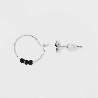 Star Hamsa And Evil Eye Stud Earring Set 30ct - Wild Fable™ Silver 1 Star Hamsa And Evil Eye Stud Earring Set 30ct - Wild Fable™ Silver