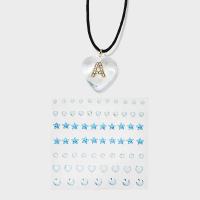 Acrylic Heart With Face Gems Pendant Necklace - Wild Fable™ Clear/Black 4 Acrylic Heart With Face Gems Pendant Necklace - Wild Fable™ Clear/Black - Image 4