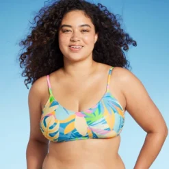 Women's Scoop Neck Bralette Bikini Top - Wild Fable™ Multi Tropical Print -Wild Fable GUEST c171c0eb fb26 4f3c a030 a95c932943d3