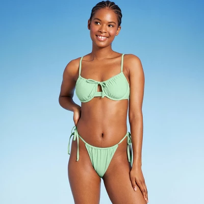 Women's Side-Tie Low-Rise High Leg Adjustable Lurex Bikini Bottom - Wild Fable™ 2 Women's Side-Tie Low-Rise High Leg Adjustable Lurex Bikini Bottom - Wild Fable™ - Image 2