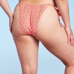 Women's Ultra High Leg Adjustable Coverage Bikini Bottom - Wild Fable™ Orange Tile Print -Wild Fable GUEST cb9dc216 864a 4c55 bd04 3c84104b284d