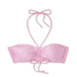 Women's Cinch-Front Halter Bandeau Bikini Top - Wild Fable™ Shiny Pink -Wild Fable GUEST ce37c3ae 1db6 4f8f 9922 352047f61c5e