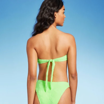 Women's Terry Textured U-Neck Multi-Way Bralette Bikini Top - Wild Fable™ Tropical Green 7 Women's Terry Textured U-Neck Multi-Way Bralette Bikini Top - Wild Fable™ Tropical Green - Image 7