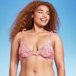 Women's Shoulder Tie Bralette Bikini Top - Wild Fable™ Peach Paisley Print -Wild Fable GUEST d48c23a4 3eac 4455 bcf3 1b1eb0e81c73