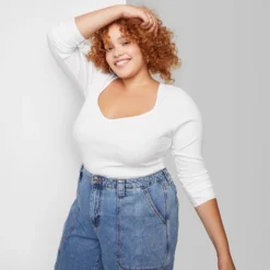 Women's Long Sleeve Sweetheart Neck Seamless Shirt - Wild Fable™ -Wild Fable GUEST d5841338 f6ad 40ab b94e d1c5f30a2f50