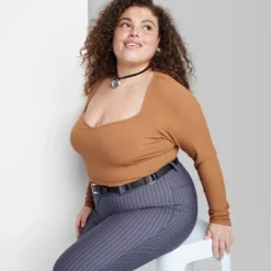 Women's Long Sleeve Sweetheart Neck Seamless Shirt - Wild Fable™ -Wild Fable GUEST d6393de2 9313 4ed9 83cf df8b0fec51e5