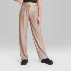 Women's Wide Leg Glitter Trouser Pants - Wild Fable⢠Copper
