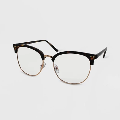 Women's Oversized Tortoise Print Square Blue Light Filtering Glasses - Wild Fable™ Brown 1 Women's Oversized Tortoise Print Square Blue Light Filtering Glasses - Wild Fable™ Brown