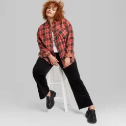 Women's Oversized Button-Down Flannel Shirt - Wild Fable™ Plaid -Wild Fable GUEST de06bc66 8b20 48d2 8837 4185e5f7d51a