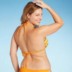 Women's Crochet Triangle Bikini Top - Wild Fable™ Orange Multi Striped -Wild Fable GUEST e775dc1d 0be5 48c9 b9b7 63db44200623