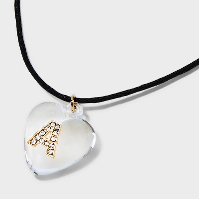 Acrylic Heart With Face Gems Pendant Necklace - Wild Fable™ Clear/Black 3 Acrylic Heart With Face Gems Pendant Necklace - Wild Fable™ Clear/Black - Image 3