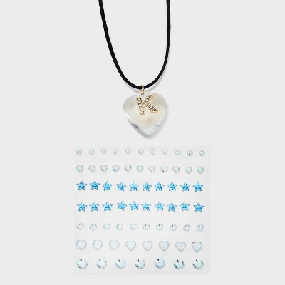 Acrylic Heart With Face Gems Pendant Necklace - Wild Fable™ Clear/Black 14 Acrylic Heart With Face Gems Pendant Necklace - Wild Fable™ Clear/Black - Image 14