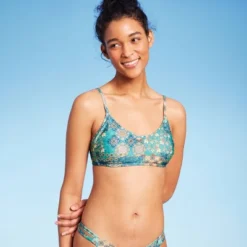 Women's Scoop Front Bralette Bikini Top - Wild Fable™ Blue Patchwork Print 14 Women's Scoop Front Bralette Bikini Top - Wild Fable™ Blue Patchwork Print -Wild Fable GUEST e990b318 4981 43a0 903c 60929d9e08ff