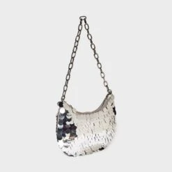 Slouchy Sequin Hobo Shoulder Handbag - Wild Fable™ Silver -Wild Fable GUEST ea351934 d8b8 4d96 8647 adcb7ea4d512