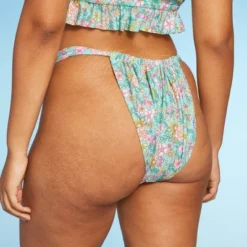 Women's Wide Strap Adjustable High Leg Bikini Bottom - Wild Fable™ Green Floral Print 8 Women's Wide Strap Adjustable High Leg Bikini Bottom - Wild Fable™ Green Floral Print -Wild Fable GUEST eb08b05e ba88 48b9 82e5 5ca2039cea18