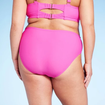 Women's Mid-Rise Full Coverage Bikini Bottom - Wild Fable™ Pink 1 Women's Mid-Rise Full Coverage Bikini Bottom - Wild Fable™ Pink