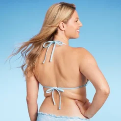 Women's Lace Detail Triangle Bikini Top - Wild Fable™ Blue -Wild Fable GUEST ef5378b5 46a3 4daa a29b 5f09ec9fb198