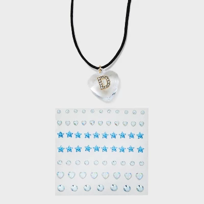 Acrylic Heart With Face Gems Pendant Necklace - Wild Fable™ Clear/Black 7 Acrylic Heart With Face Gems Pendant Necklace - Wild Fable™ Clear/Black - Image 7