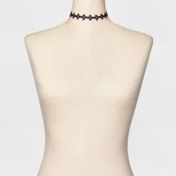 Velvet And Simulated Pearl Charm Choker Set 5pc - Wild Fable™ Black