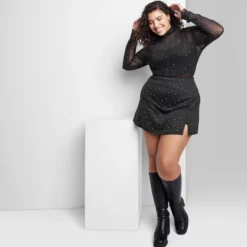 Women's Rhinestone Mesh Mock Turtleneck Top - Wild Fable™ -Wild Fable GUEST f4c60f9d c05b 482a adfc 2e176c1b92d5