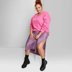 Women's V-Neck Fuzzy Oversized Pullover Sweater - Wild Fable™ -Wild Fable GUEST f724018c 6bac 4f30 a2a1 e2fc12898407