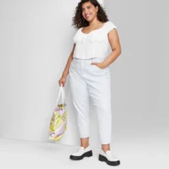 Women's Super-High Rise Curvy Tapered Jeans - Wild Fable™ Ultra Light Wash -Wild Fable GUEST f8fc547a 9aec 4937 9bb7 73c9ba4415c3