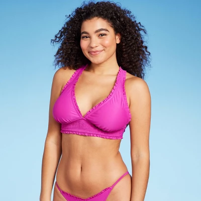 Women's Smocked Detail Longline Bikini Top - Wild Fable™ Purple 8 Women's Smocked Detail Longline Bikini Top - Wild Fable™ Purple - Image 8