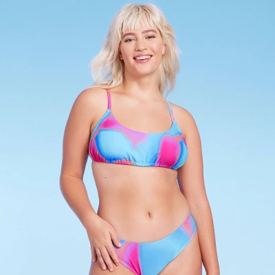 Women's Tunnel Front Bralette Bikini Top - Wild Fable™ Blue Marble Print 3 Women's Tunnel Front Bralette Bikini Top - Wild Fable™ Blue Marble Print - Image 3