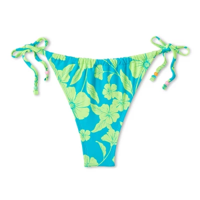 Women's Adjustable Coverage Bikini Bottom - Wild Fable™ Blue/Green Tropical Print 8 Women's Adjustable Coverage Bikini Bottom - Wild Fable™ Blue/Green Tropical Print - Image 8