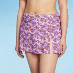 Women's Side-Slit Skirt Swimsuit Cover Up - Wild Fable™ Purple Floral Print -Wild Fable GUEST fe99e684 895a 494d aeaa 0b3c5212dbec