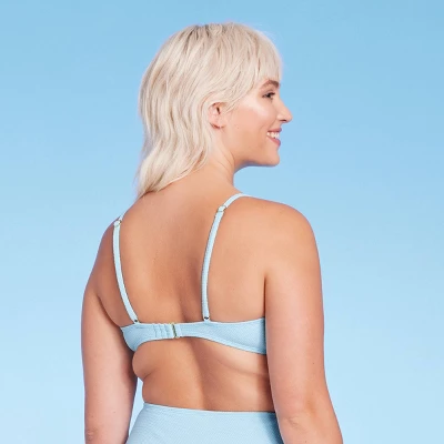 Women's Tie-Front Pique Textured Bralette Bikini Top - Wild Fable™ 4 Women's Tie-Front Pique Textured Bralette Bikini Top - Wild Fable™ - Image 4